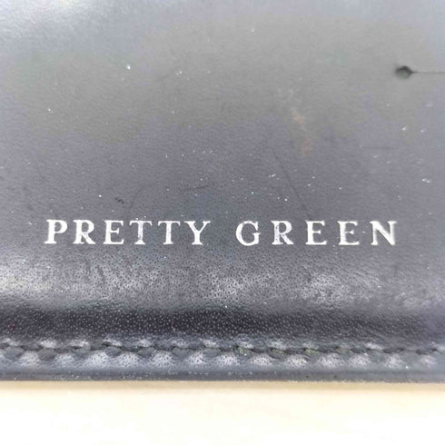プリティーグリーン Pretty Green ロゴ 刻印 スタッズ レザー カード ケース パス ケース メンズ