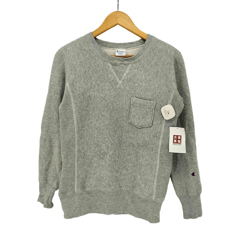 チャンピオン Champion 復刻 青タグ REVERSE WEAVE リバースウィーブ 胸ポケット クルーネックスウェット レディース JPN:XS
