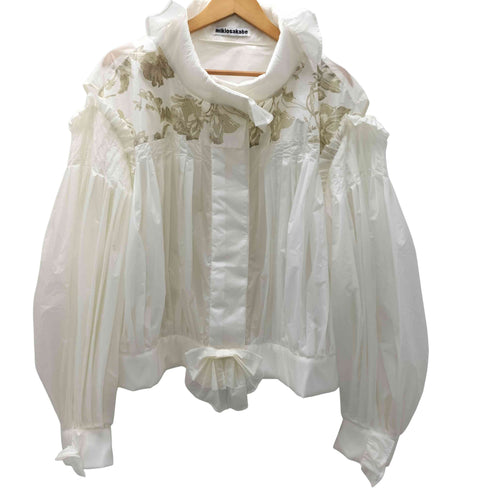 ミキオサカベ MIKIOSAKABE 20SS 花柄 総柄 タック プリーツ シアー ナイロン ブルゾン ジャケット レディース FREE