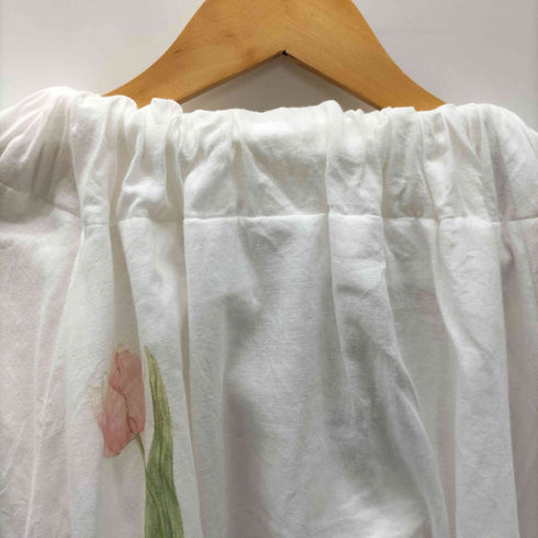 pillings by ryotamurakami バック ボウタイ リボン 花 チューリップ パフスリーブ ワイド ワンピース レディース