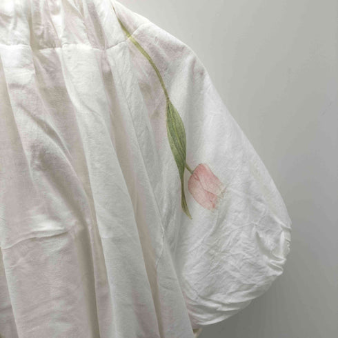 pillings by ryotamurakami バック ボウタイ リボン 花 チューリップ パフスリーブ ワイド ワンピース レディース