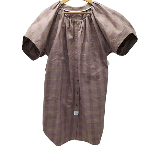 19AW PERMINUTE シャーリング ワイドスリーブ チェック シャツ ワンピース レディース FREE