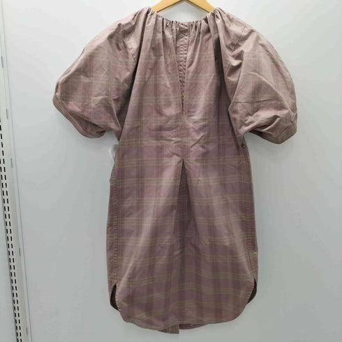 19AW PERMINUTE シャーリング ワイドスリーブ チェック シャツ ワンピース レディース FREE