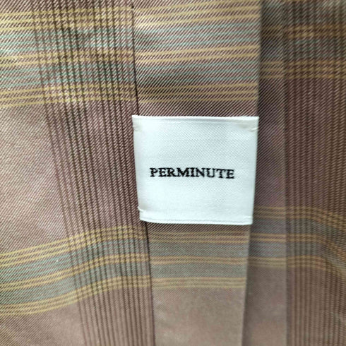 19AW PERMINUTE シャーリング ワイドスリーブ チェック シャツ ワンピース レディース FREE