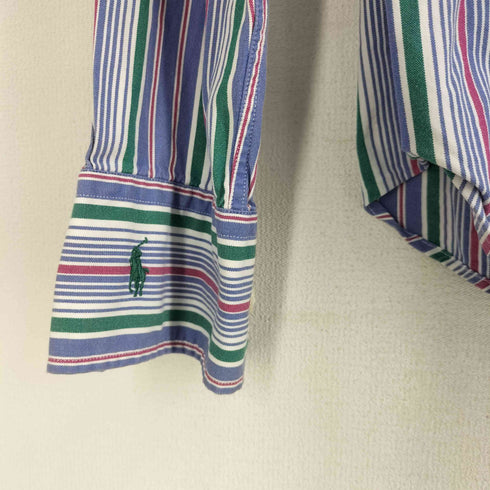 ラルフローレン RALPH LAUREN 袖ポニー刺繍 カラフルストライプ 長袖シャツ レディース JPN:11号