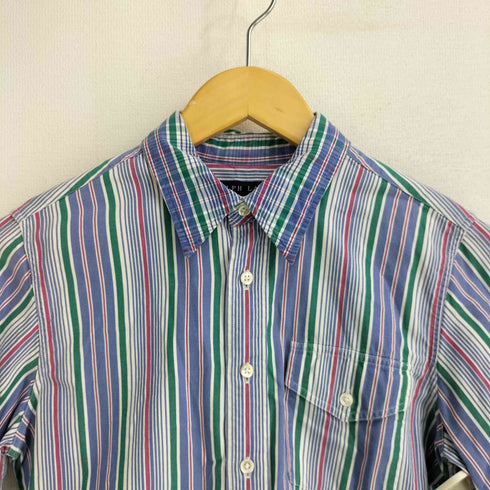 ラルフローレン RALPH LAUREN 袖ポニー刺繍 カラフルストライプ 長袖シャツ レディース JPN:11号