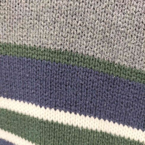 KNIGHTSBRIDGE 90-00S Vネック ボーダー コットンニット メンズ import:L