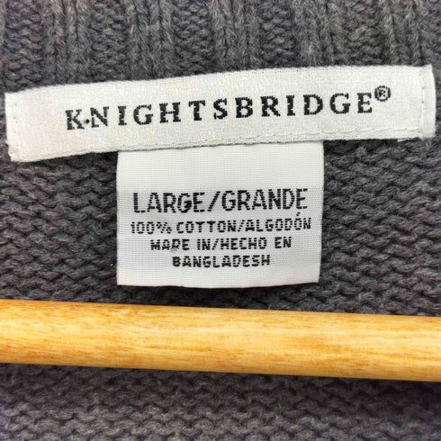KNIGHTSBRIDGE 90-00S Vネック ボーダー コットンニット メンズ import:L