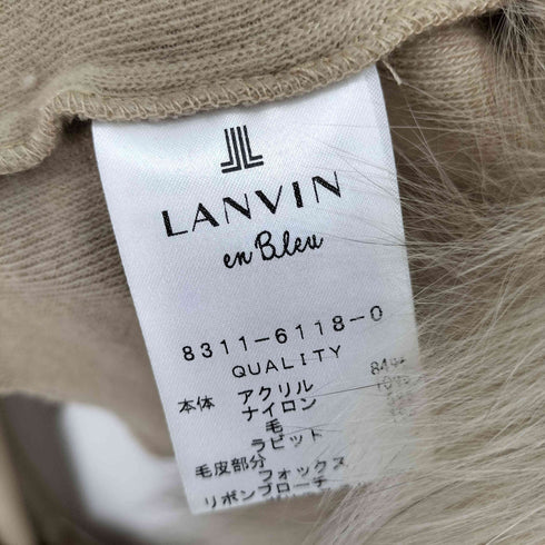 ランバンオンブルー LANVIN en Bleu ファックスファー カーディガン レディース 38