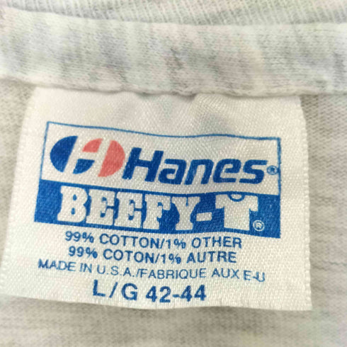 ヘインズ Hanes 80s 青タグ シングルステッチ 企業ロゴ クルーネックTシャツ メンズ import:L