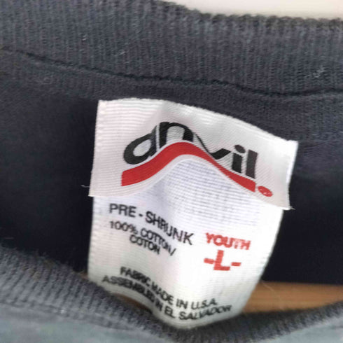 アンビル Anvil 90s USA製 コットン 両面プリント クルーネックTシャツ レディース import:L