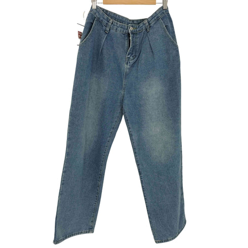 BLANC FICELLE ワンタック デニム ワイドパンツ レディース
