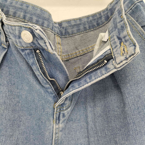 BLANC FICELLE ワンタック デニム ワイドパンツ レディース
