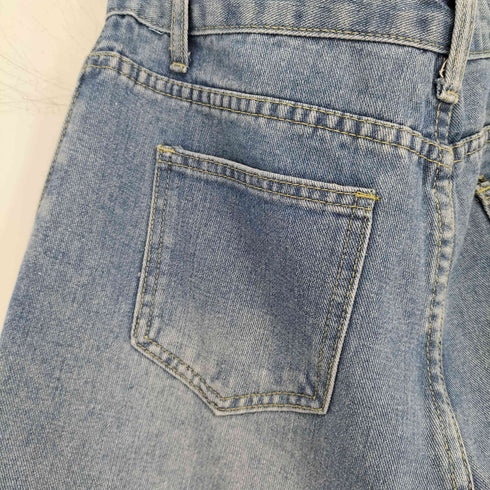 BLANC FICELLE ワンタック デニム ワイドパンツ レディース