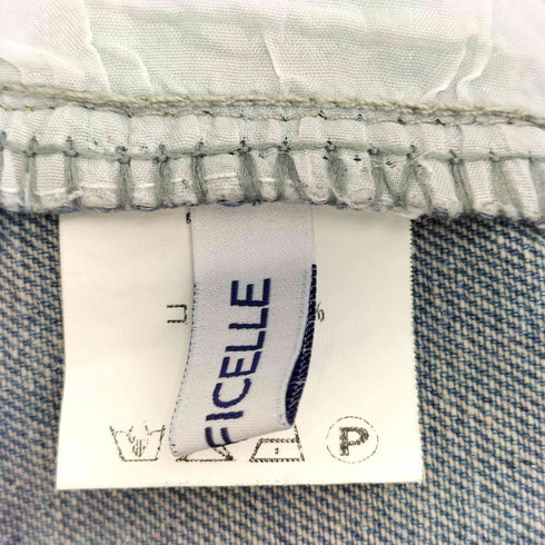 BLANC FICELLE ワンタック デニム ワイドパンツ レディース