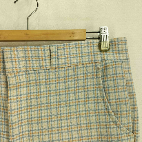 TRAVELKNIT LEISURE LIFE COORDINATE 70S チェック スラックスパンツ メンズ