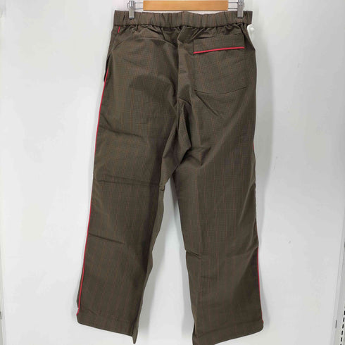 june pajama set brown check with red piping メンズ L
