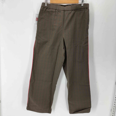 june pajama set brown check with red piping メンズ L