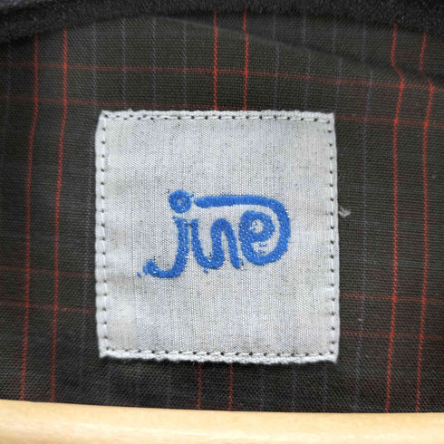 june pajama set brown check with red piping メンズ L