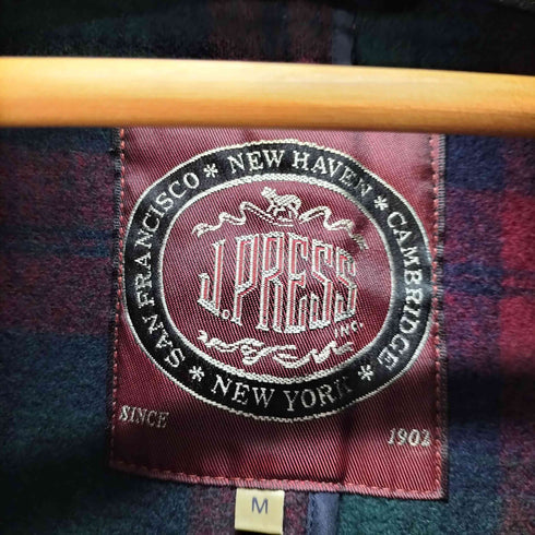 ジェイプレス J.PRESS 裏地チェックウールダッフルコート メンズ JPN:M