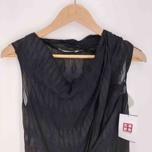 シーバイクロエ SEE BY CHLOE 裾ギャザー ノースリーブ シルク シアーワンピース レディース EUR:40