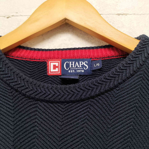 チャップス CHAPS ロゴ刺繍クルーネックニット メンズ L