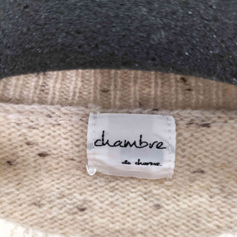 シャンブルドゥシャーム chambre de charme フラワーモチーフ ケーブルニット編みニット レディース FREE