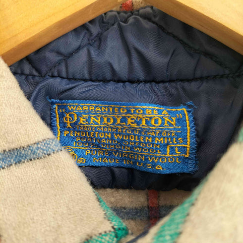 ペンドルトン PENDLETON 70S USA製 ウール ボタンダウン チェック 長袖シャツ メンズ import:L