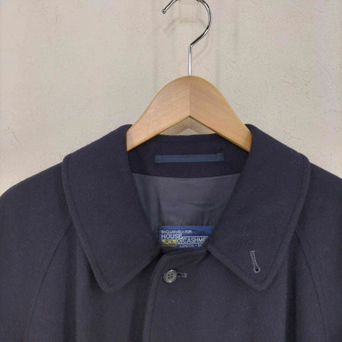 HOUSE OF CASHMERE イングランド製 カシミヤ 100 比翼 ステンカラーコート メンズ 38