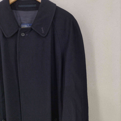 HOUSE OF CASHMERE イングランド製 カシミヤ 100 比翼 ステンカラーコート メンズ 38