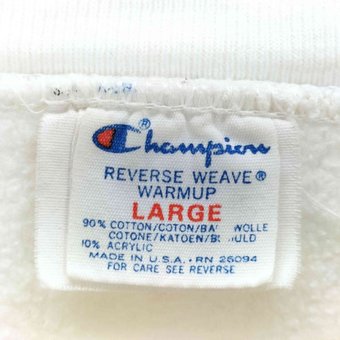 チャンピオン Champion 80s USA製 トリコタグ REVERSE WEAVE 三段プリントスウェットプルオーバー メンズ JPN:L