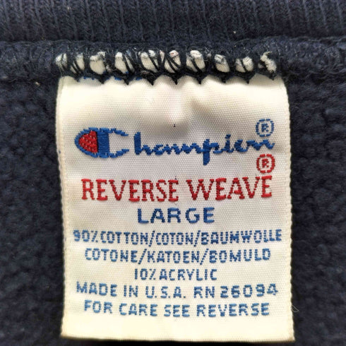 チャンピオン Champion 90s USA製 REVERSE WEAVE カレッジ ラバープリントスウェットプルオーバー メンズ JPN:L