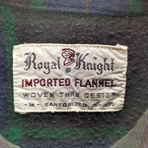 ロイヤルナイト Royal Knight 50-60s 開襟ボックスL/Sチェックネルシャツ メンズ JPN:M