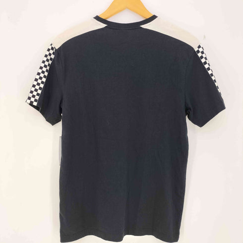 MERC LONDON フラッガーチェック切替 ロゴ刺繍 クルーネックTシャツ メンズ import:XS