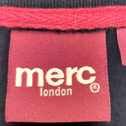 MERC LONDON フラッガーチェック切替 ロゴ刺繍 クルーネックTシャツ メンズ import:XS