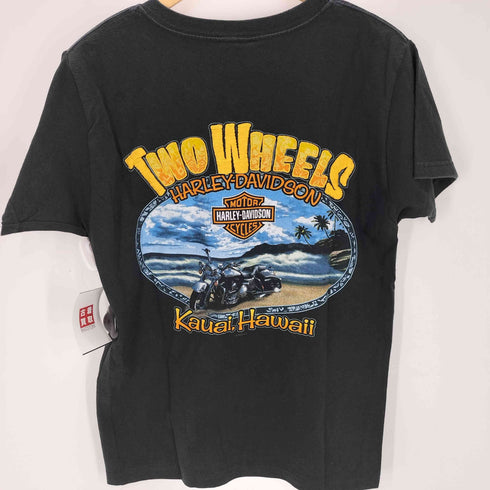 ハーレーダビッドソン HARLEY-DAVIDSON 00S Hanes BEEFY-T ボディ Two Wheels Kauai Hawaii 刺繍 両面 プリント バイク Tシャツ コピーライト 2003年製 メンズ