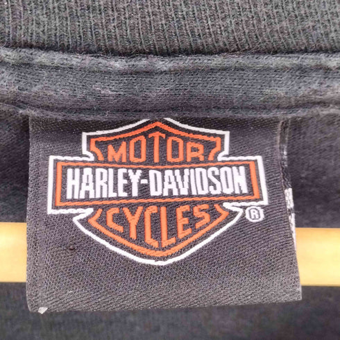 ハーレーダビッドソン HARLEY-DAVIDSON 00S Hanes BEEFY-T ボディ Two Wheels Kauai Hawaii 刺繍 両面 プリント バイク Tシャツ コピーライト 2003年製 メンズ