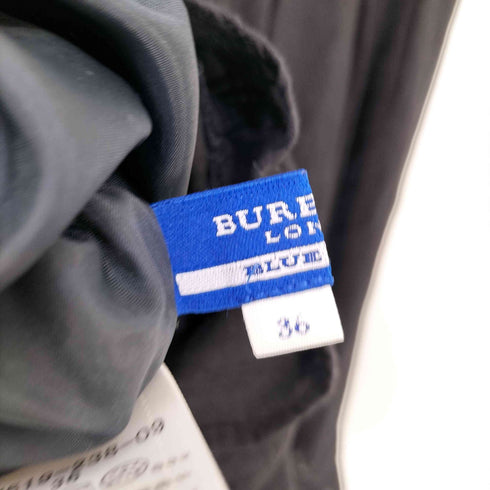 バーバリーブルーレーベル BURBERRY BLUE LABEL チェック柄 ロゴ刺繍 ノースリーブ ミニワンピース レディース JPN:36