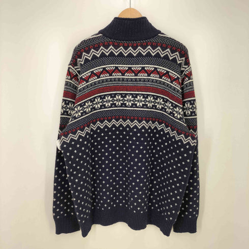 エディーバウアー Eddie Bauer ノルディック柄 ハーフボタン アクリル混 ウールニット メンズ JPN:XL