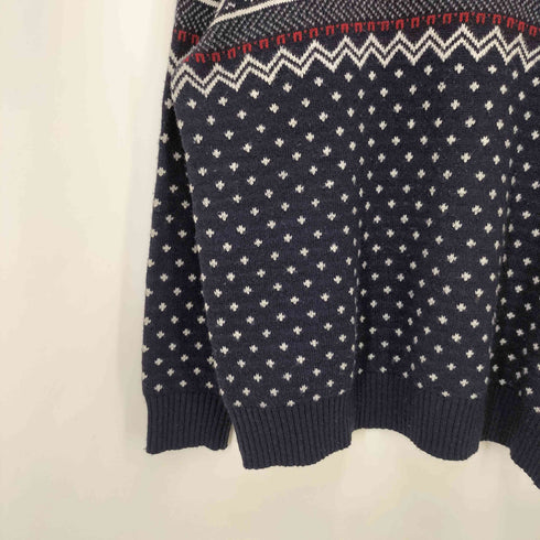 エディーバウアー Eddie Bauer ノルディック柄 ハーフボタン アクリル混 ウールニット メンズ JPN:XL