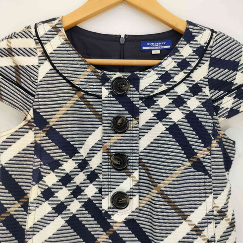 バーバリーブルーレーベル BURBERRY BLUE LABEL ノバチェック プリーツ ミニワンピース レディース JPN:36