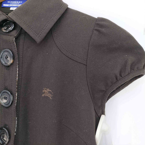 バーバリーブルーレーベル BURBERRY BLUE LABEL ロゴ刺繍 ドッキング ノバチェック ポロワンピース レディース JPN:36
