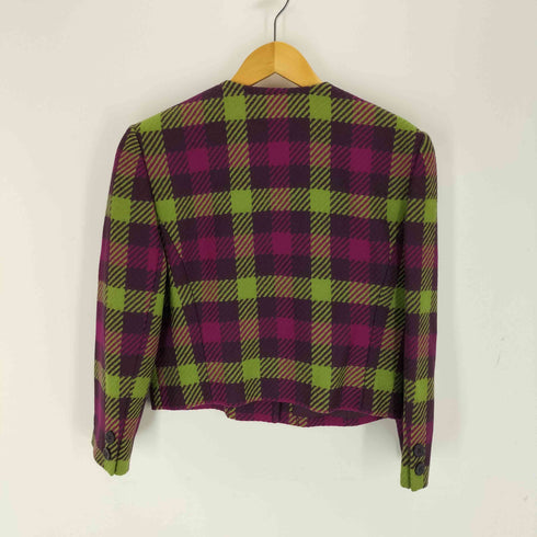 ニナリッチ NINA RICCI ノーカラーチェックジャケット レディース 11