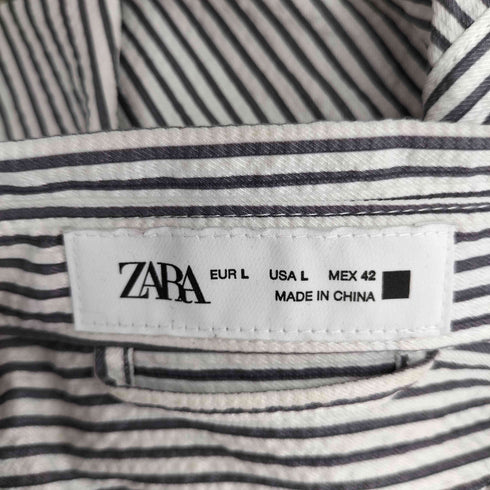 ザラ ZARA ストライプ S/S シャツ メンズ import:L