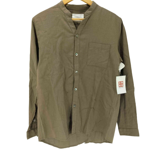 アーバンリサーチドアーズ URBAN RESEARCH DOORS Cotton Linen Voile Skipper Shirts リネン混 ノーカラー コットン L/S シャツ メンズ 38