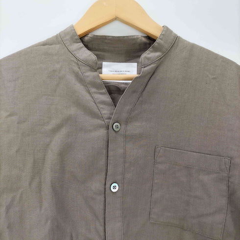 アーバンリサーチドアーズ URBAN RESEARCH DOORS Cotton Linen Voile Skipper Shirts リネン混 ノーカラー コットン L/S シャツ メンズ 38