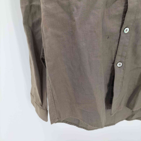 アーバンリサーチドアーズ URBAN RESEARCH DOORS Cotton Linen Voile Skipper Shirts リネン混 ノーカラー コットン L/S シャツ メンズ 38
