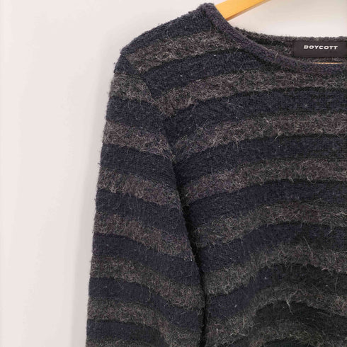 ボイコット BOYCOTT Y2K ボーダー クルーネック プルオーバー ニット セーター メンズ JPN:2
