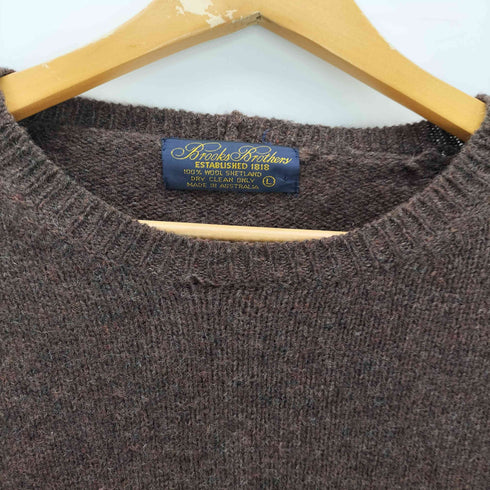 ブルックスブラザーズ BROOKS BROTHERS オーストラリア製 70-80S ウール クルーネック プルオーバー ニット セーター メンズ import:L
