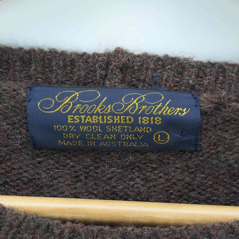 ブルックスブラザーズ BROOKS BROTHERS オーストラリア製 70-80S ウール クルーネック プルオーバー ニット セーター メンズ import:L